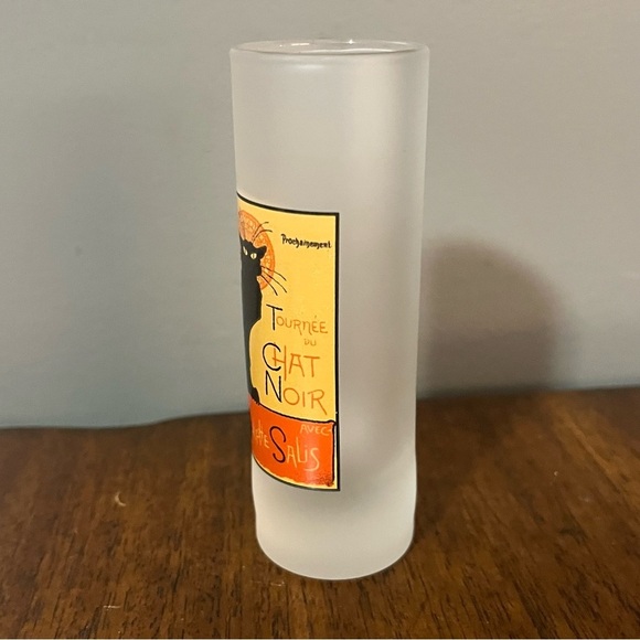 Le Chat Noir shot frosted shot glass. - Picture 3 of 9